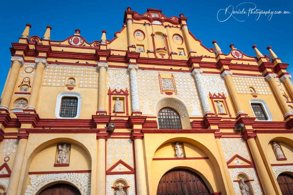 San Cristobal de la Casas Cathedral Colonial Architecture Facade Detail